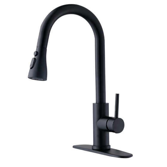 360° Swivel Kitchen Sink Faucet with 2 Function Sprayer, Stainless Steel Single le One Or Three Hole Kitchen Mixer Tap for Hot and Cold